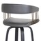 Armen Living Topanga 26" Swivel Black Wood Counter Stool in Gray Faux Leather with Golden Bronze Metal LCTOBABLKGRY26 - alternate 6